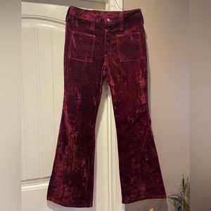 Crushed velvet flare pants